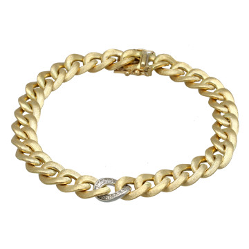 14 Krt Gouden Gourmet Armband met Briljant.