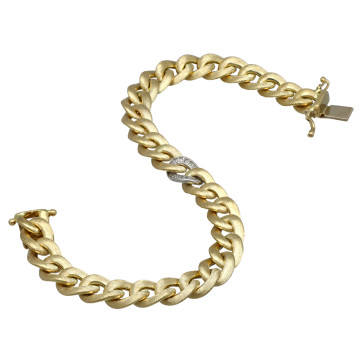 14 Krt Gouden Gourmet Armband met Briljant.