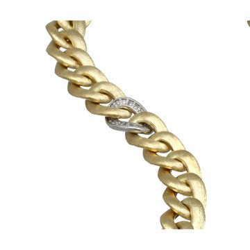 14 Krt Gouden Gourmet Armband met Briljant.