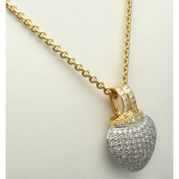 18 Krt Goud Platina hart met Briljant 2.5Ct. excl. collier
