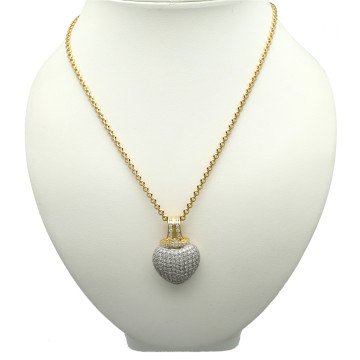 18 Krt Goud Platina hart met Briljant 2.5Ct. excl. collier
