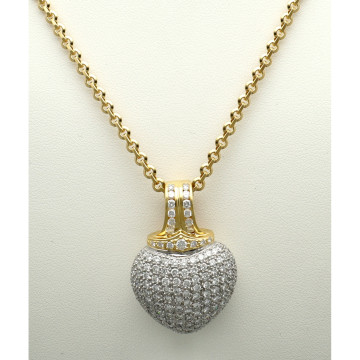 18 Krt Goud Platina hart met Briljant 2.5Ct. excl. collier