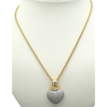 18 Krt Goud Platina hart met Briljant 2.5Ct. excl. collier