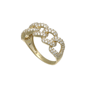 14 Krt Gouden Schakel Diamant Ring 0.94 Ct