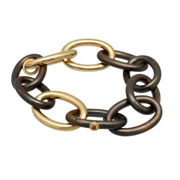 18Krt rosegoud en bronze armband 