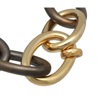 18Krt rosegoud en bronze armband 'IsabelleFa' 0.14Ct Diamant