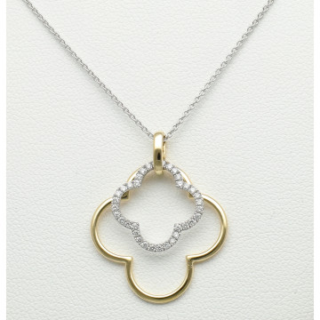 Witgouden Collier met Diamanten hanger.