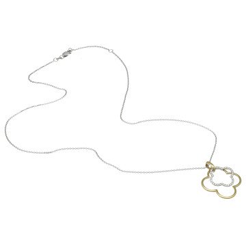 Witgouden Collier met Diamanten hanger.