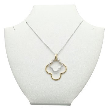 Witgouden Collier met Diamanten hanger.