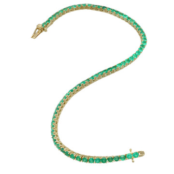 14 Krt Tennisarmband met Smaragd 0.95 Ct
