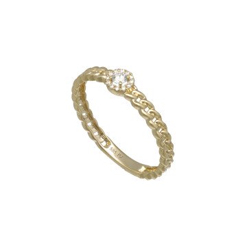 14 Krt Fantasie Ring Briljant 0.10 Ct