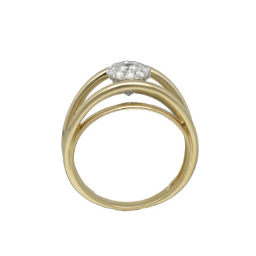 Geelgouden Fantasie ring met Briljant 0.60 Ct ( gereserveerd)