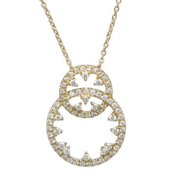 Geelgouden Collier met Briljanten Hanger 0.38 Ct