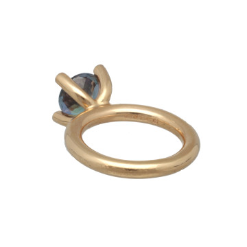 18 Krt. BRON phlox ring london blue topaas-diamant