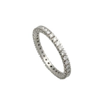 Witgouden ring rondom bezet met briljant 1.05ct