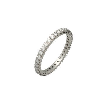 Witgouden ring rondom bezet met briljant 1.05ct