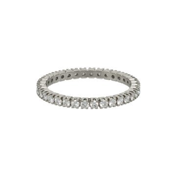 Witgouden ring rondom bezet met briljant 1.05ct