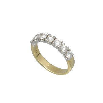 Geelgouden Alliance ring bezet met briljant 0.84ct