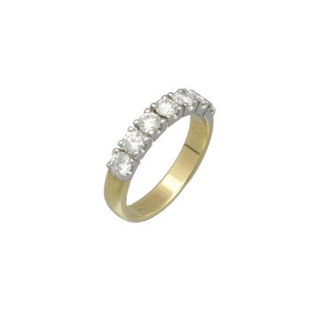 Geelgouden Alliance ring bezet met briljant 0.84ct