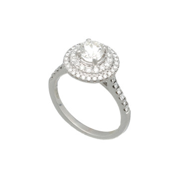 18Krt. Witgouden Zizov Solitaire ring 1.35ct