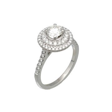 18Krt. Witgouden Zizov Solitaire ring 1.35ct