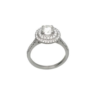 18Krt. Witgouden Zizov Solitaire ring 1.35ct