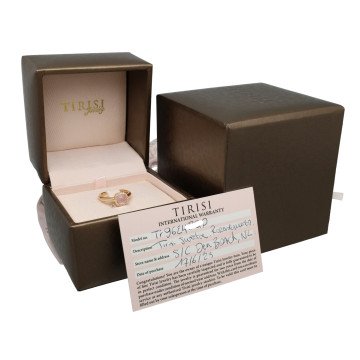 Rosé Gouden Tirisi Ring Diamant-Rozenkwarts.
