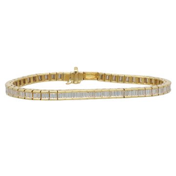 18 Krt Tennisarmband met Baguette Diamant ca. 4.50 Ct