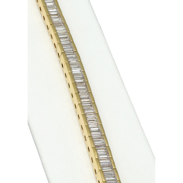 18 Krt Tennisarmband met Baguette Diamant ca. 4.50 Ct