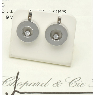 Witgouden Chopard Oorbellen Happy Diamonds