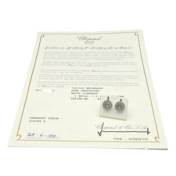Witgouden Chopard Oorbellen Happy Diamonds