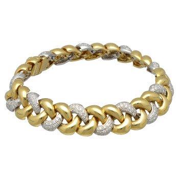 Geelgouden vintage gourmet armband met Diamant