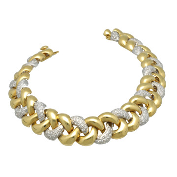 Geelgouden vintage gourmet armband met Diamant
