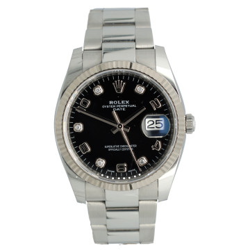 Rolex OP Date 34mm Black/diamond dial Ref. 115234