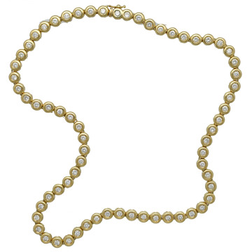 18Krt. geelgoud Tennis collier 6.7Ct. Briljant 