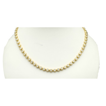 18Krt. geelgoud Tennis collier 6.7Ct. Briljant 