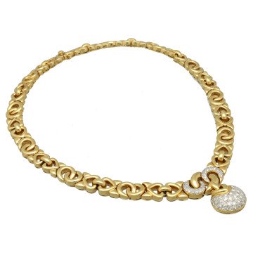 18 krt Geelgoud Fantasie collier met Briljant 1.00Ct