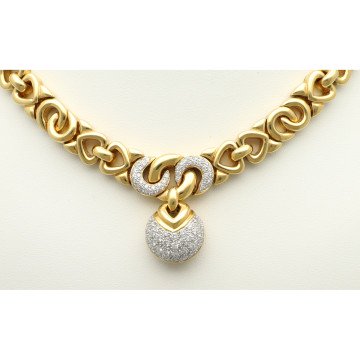 18 krt Geelgoud Fantasie collier met Briljant 1.00Ct