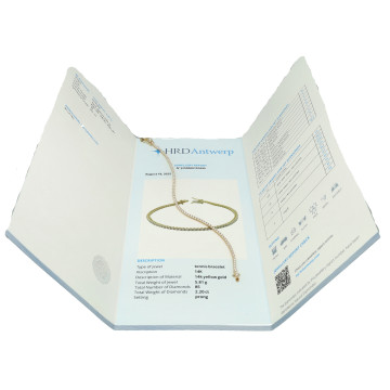 14 Krt Tennisarmband 2.20 Ct, incl HRD Certificaat