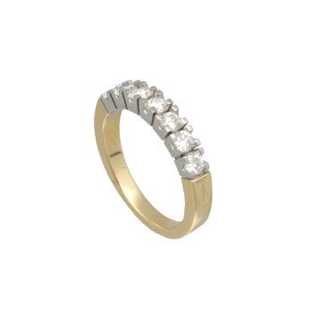 14 Krt Alliance ring met Briljant 0.70Ct. 