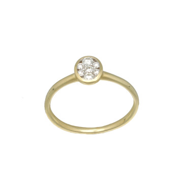 14 Krt Ovale ring met Briljant 0.23Ct. 