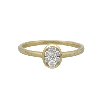 14 Krt Ovale ring met Briljant 0.23Ct. 
