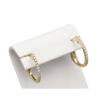 Geelgouden Oorringen met Briljant 0.17 Ct