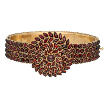 14Krt. Vintage granaat armband 