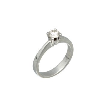 18 Krt. witgouden Solitaire ring Briljant 0.50Ct. 