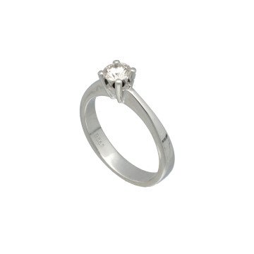 18 Krt. witgouden Solitaire ring Briljant 0.50Ct. 