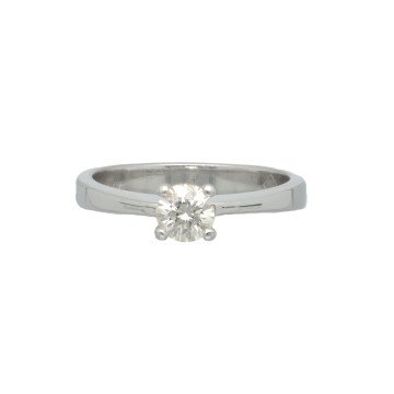 18 Krt. witgouden Solitaire ring Briljant 0.50Ct. 