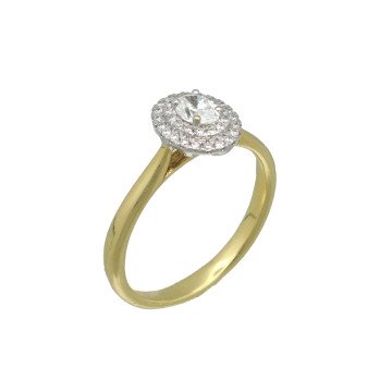 18 Krt. Gouden ring Ovale Briljant GIA 0.30Ct. 