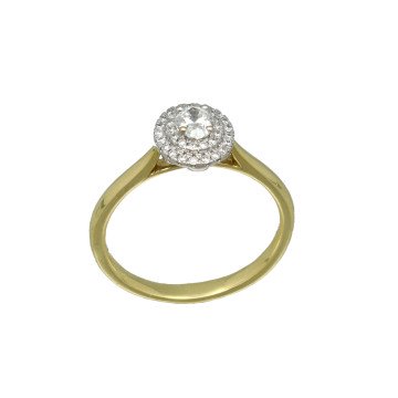 18 Krt. Gouden ring Ovale Briljant GIA 0.30Ct. 