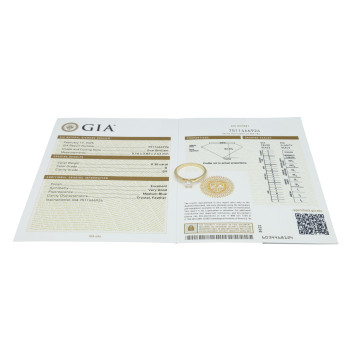 14 Krt. gouden Solitaire ring GIA Ovale Briljant 0.30Ct.